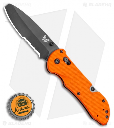 Benchmade Triage AXIS Lock Knife Orange G-10 (3.5" Black Serr) 916SBK-ORG