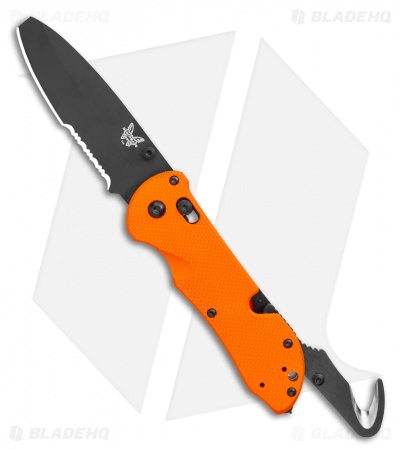 Benchmade Triage AXIS Lock Knife Orange G-10 (3.5" Black Serr) 916SBK-ORG