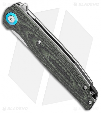 Bestech Knives Ascot Liner Lock Flipper Knife Black/Beige CF/G-10 (3.88" Satin) 