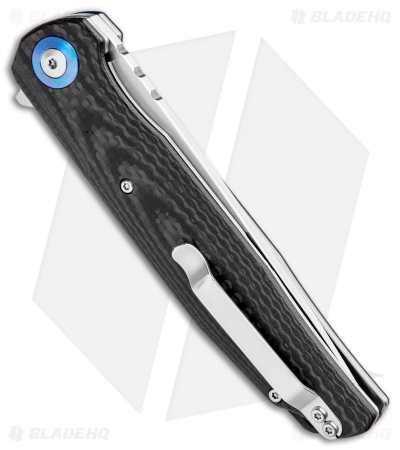 Bestech Knives Ascot Liner Lock Flipper Knife Black CF/G-10 (3.88" Satin) 