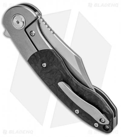 Bestech Knives BowieTie Frame Lock Knife Marble CF + Ti (3.5" Bead Blast) 