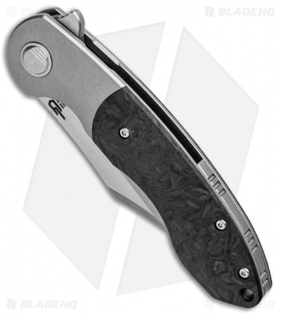 Bestech Knives BowieTie Frame Lock Knife Marble CF + Ti (3.5" Bead Blast) 