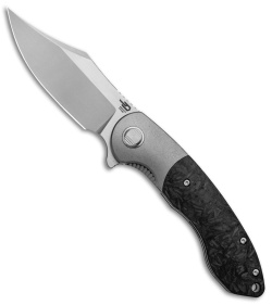 Bestech Knives BowieTie Frame Lock Knife Marble CF + Ti (3.5" Bead Blast) 