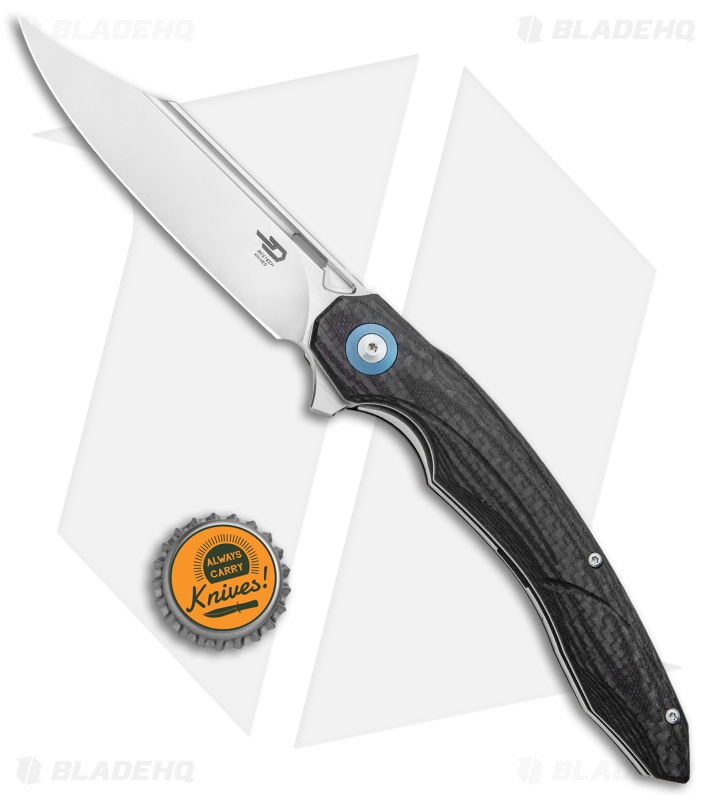 Bestech Knives Fanga - Liner Lock Flipper Knife | Black CF | Blade HQ