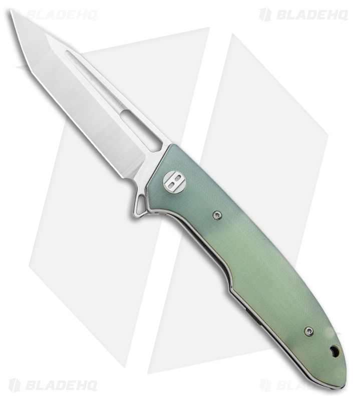Bestech Knives Folding Liner Lock Flipper Knife Jade G-10 (3.38" Satin)
