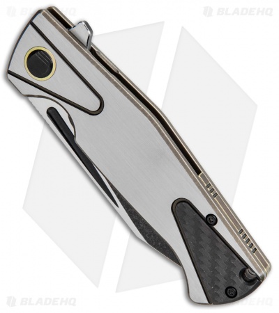 Bestech Knives Horus Folding Knife Gray Titanium/CF (3.5" Black SW) BT1901C