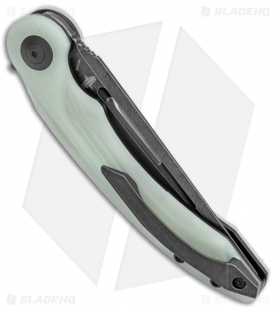 Bestech Knives Irida Liner Lock Knife Natural Jade G-10 (3.75" Black Stonewash)