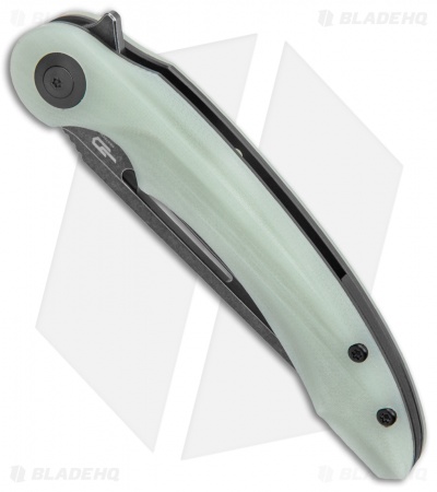 Bestech Knives Irida Liner Lock Knife Natural Jade G-10 (3.75" Black Stonewash)