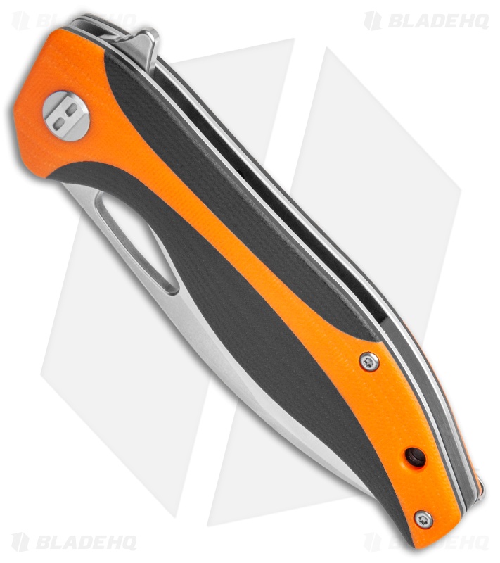 Bestech Knives Komodo Liner Lock Knife Black / Orange G-10 (3.5" Satin) BG26C
