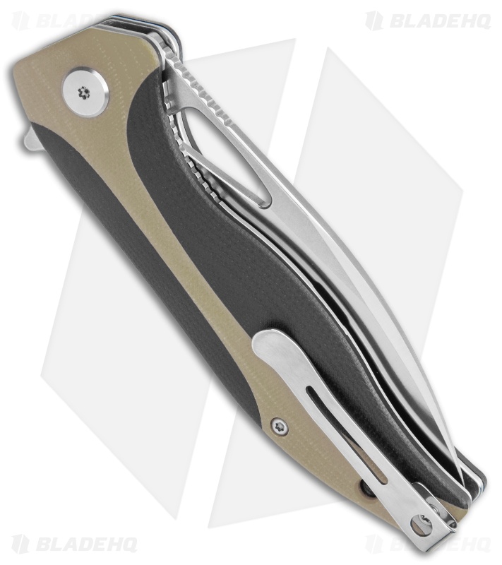 Bestech Knives Komodo Liner Lock Knife Black / Tan G-10 (3.5" Satin) BG26B