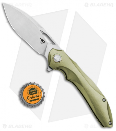 Bestech Knives Kombou ESKRA Folding Knife Gold Ti (3.5" Stonewash) BT1813D
