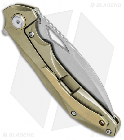 Bestech Knives Kombou ESKRA Folding Knife Gold Ti (3.5" Stonewash) BT1813D