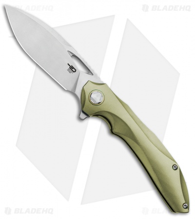 Bestech Knives Kombou ESKRA Folding Knife Gold Ti (3.5" Stonewash) BT1813D