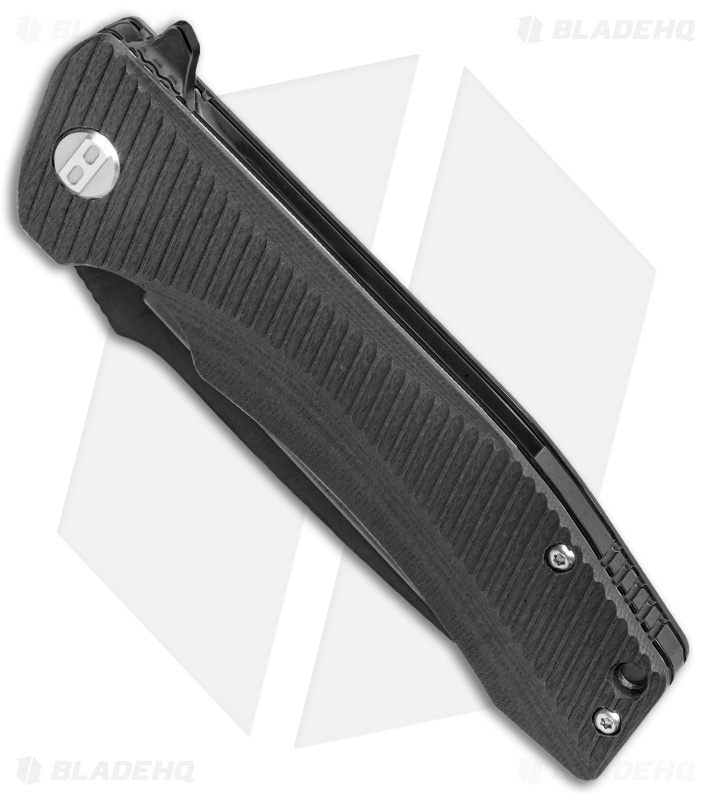 Bestech Knives Mako Liner Lock Knife Blackout Milled G-10 (3.75" D2 Black) 