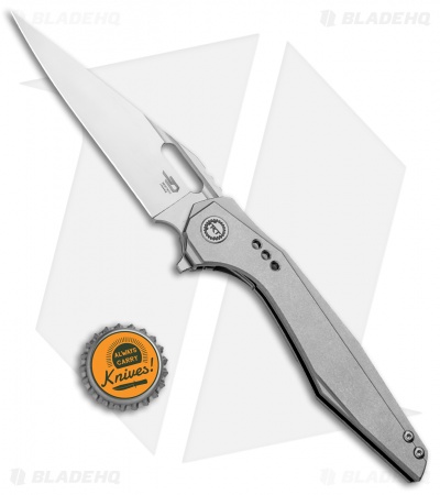 Bestech Knives Malware Frame Lock Flipper Knife Titanium (3.88" Satin) 