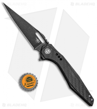 Bestech Knives Malware Frame Lock Flipper Knife Ti/Carbon Fiber(3.88" Black SW) 