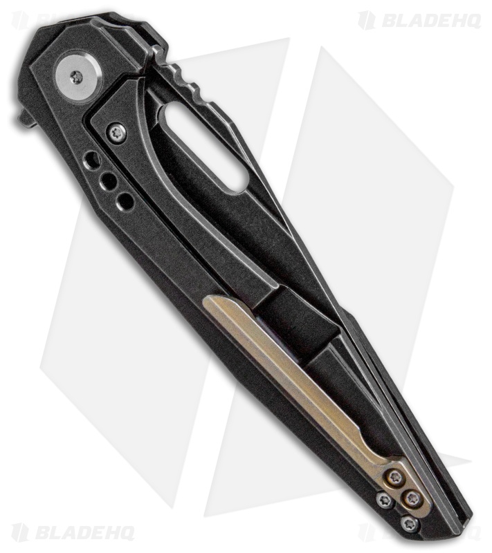 Bestech Knives Malware Frame Lock Flipper Knife Ti/Carbon Fiber(3.88" Black SW) 