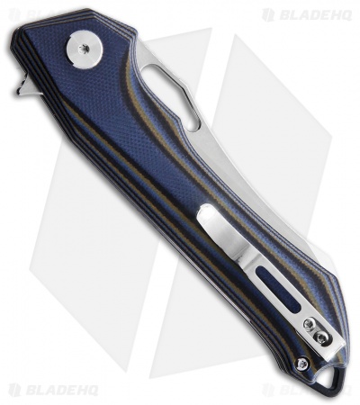 Bestech Knives Platypus Liner Lock Blue/Black/Green G-10 (3.4" Satin D2) BG28D