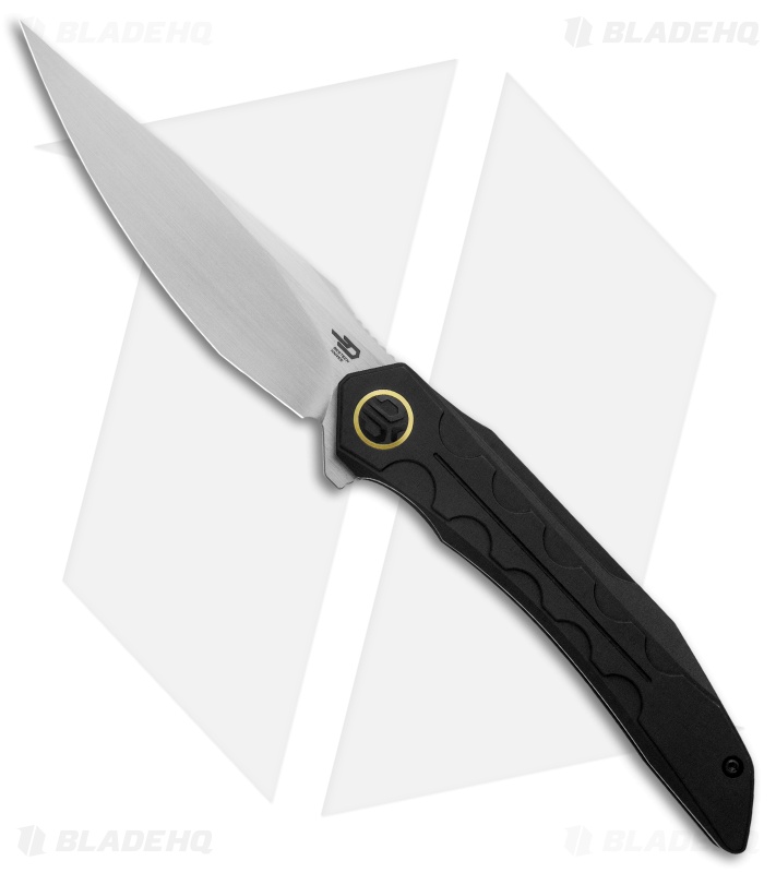 Bestech Knives Samari Frame Lock Knife Black Titanium (3.9" Satin M390)