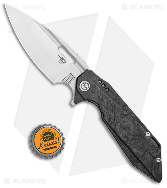 Bestech Knives Shodan Frame Lock Flipper Knife Ti/CF(3.86" Stonewash) BT1910C