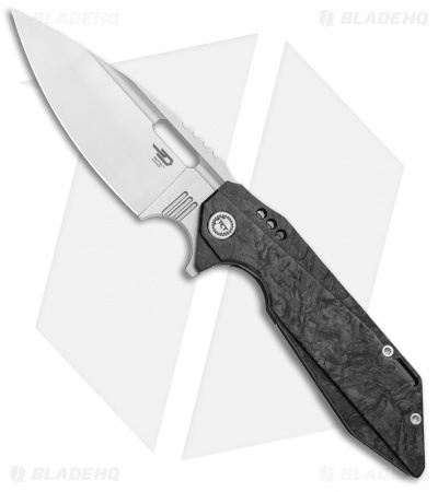 Bestech Knives Shodan Frame Lock Flipper Knife Ti/CF(3.86" Stonewash) BT1910C