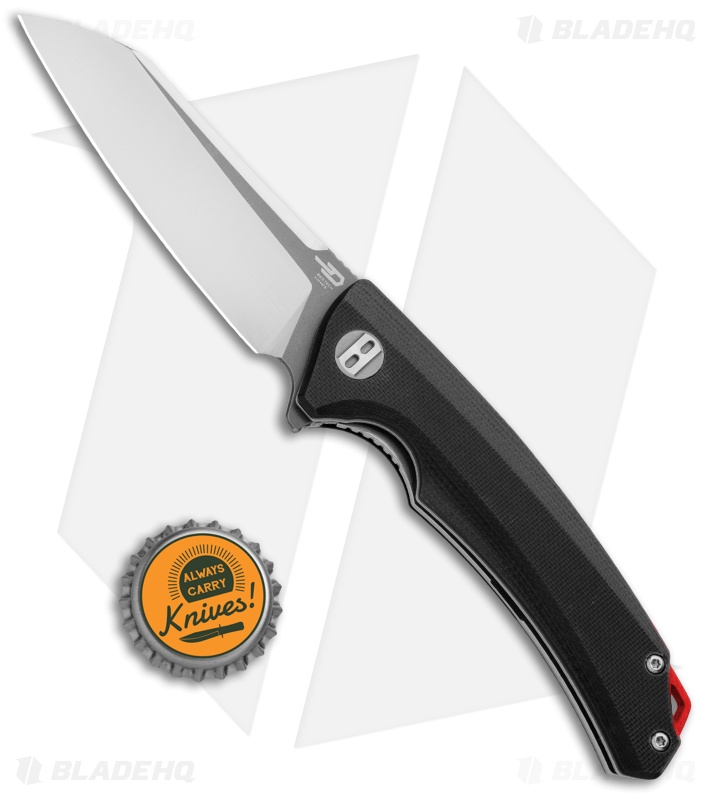 Bestech Knives Texel Liner Lock Knife Black G-10 (3.25" Gray/Satin) BG21A-2