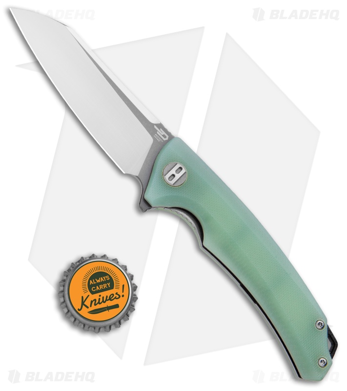 Bestech Knives Texel Liner Lock Knife Jade G-10 (3.25" Gray/Satin) BG21B-2