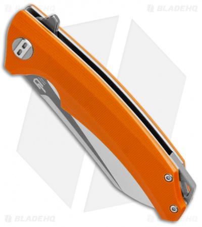 Bestech Knives Texel Liner Lock Knife Orange G10 (3.25" Gray/Satin) BG21D-2