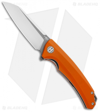 Bestech Knives Texel Liner Lock Knife Orange G10 (3.25" Gray/Satin) BG21D-2