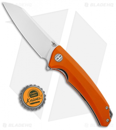 Bestech Knives Texel Liner Lock Knife Orange G10 (3.25" SW/Satin) BG21D-1