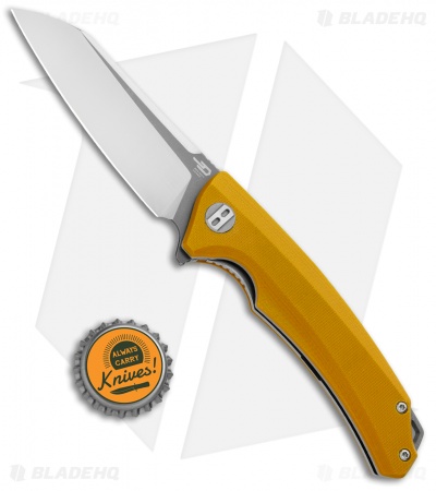 Bestech Knives Texel Liner Lock Knife Yellow G-10 (3.25" Gray/Satin) BG21C-2