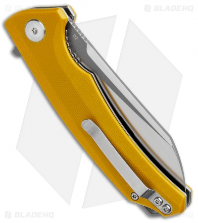 Bestech Knives Texel Liner Lock Knife Yellow G-10 (3.25" Gray/Satin) BG21C-2