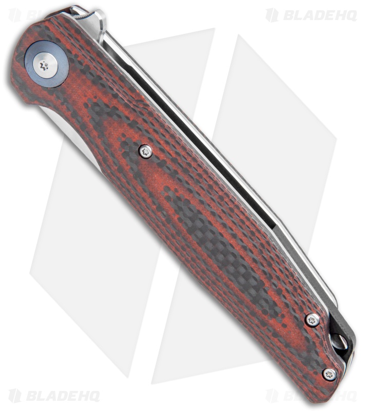 Bestech Knives Ascot Liner Lock Carbon Fiber/Red G-10 (4.00" Satin)