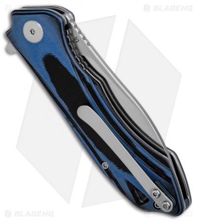 Bestech Knives Beluga Liner Lock Knife Black/Blue G-10 (3" Satin) BG11G-2