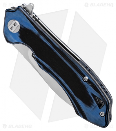 Bestech Knives Beluga Liner Lock Knife Black/Blue G-10 (3" Satin) BG11G-2