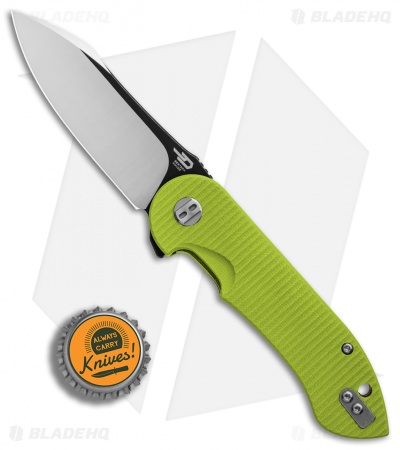 Bestech Knives Torpedo Liner Lock Knife Green G-10 (3.13" Two-Tone) BG17C-2