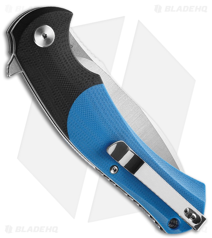 Bestech Knives Penguin Liner Lock Knife Blue/Black G-10 (3.625" Satin) BG32B