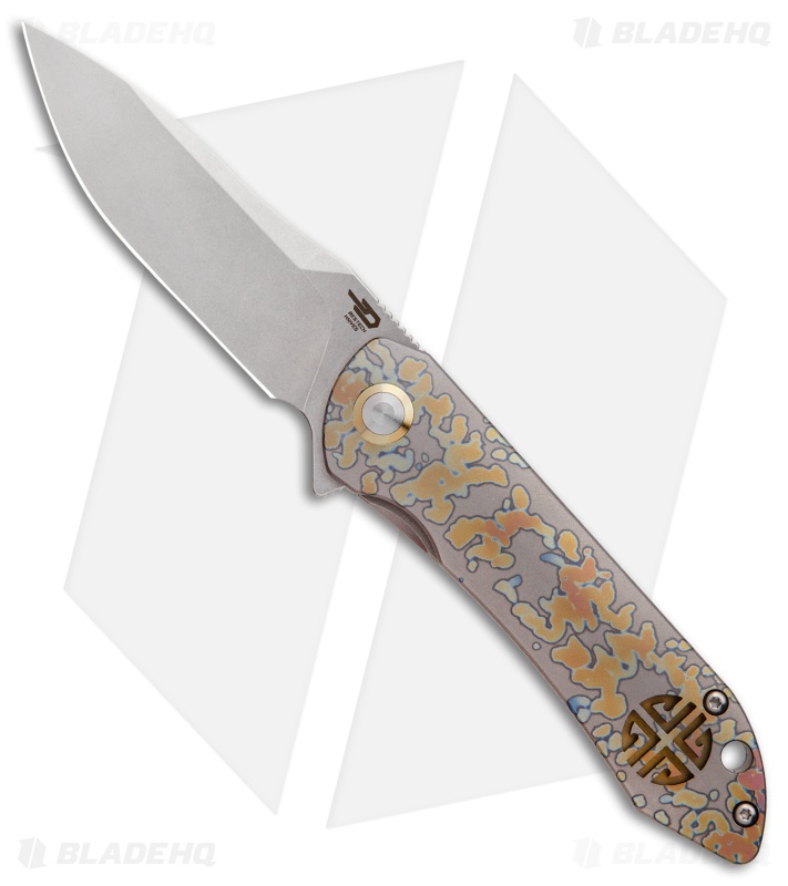 Bestech Knives Emperor Anium Flipper Knife Colorful Ano Bestech Knives Emperor Flipper Knife Colorful Ti 3 13 Stonewashed Bt1808d