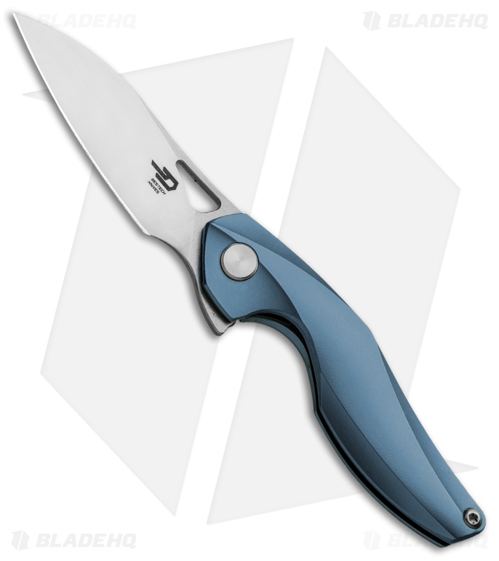 Bestech Knives Isham Reticulan Frame Lock Knife Blue Ti (2" Satin) BT1810B
