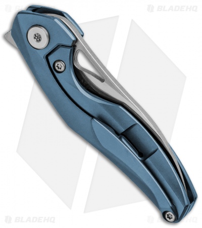 Bestech Knives Isham Reticulan Frame Lock Knife Blue Ti (2" Satin) BT1810B