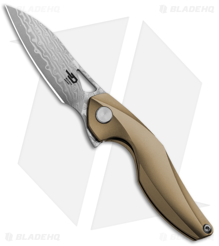 Bestech Knives Isham Reticulan Frame Lock Knife Bronze Ti (2" Damascus) BT1810J