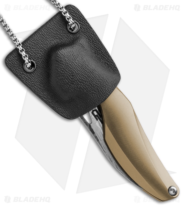 Bestech Knives Isham Reticulan Frame Lock Knife Bronze Ti (2" Damascus) BT1810J