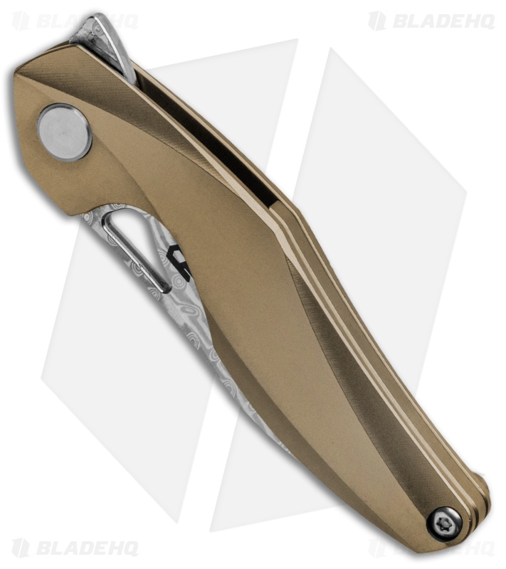 Bestech Knives Isham Reticulan Frame Lock Knife Bronze Ti (2" Damascus) BT1810J