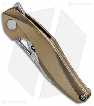 Bestech Knives Isham Reticulan Frame Lock Knife Bronze Ti (2" Damascus) BT1810J