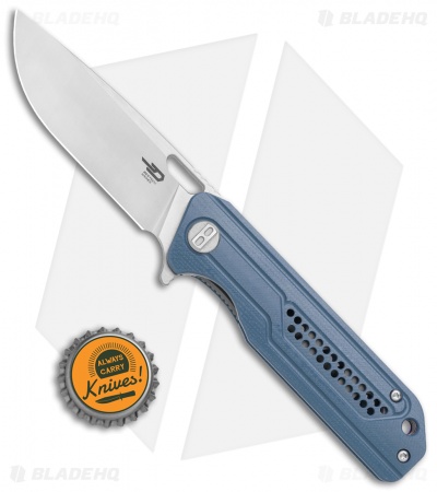 Bestech Knives Circuit Liner Lock Knife Blue G-10 (3.25" Satin) BG35B-1