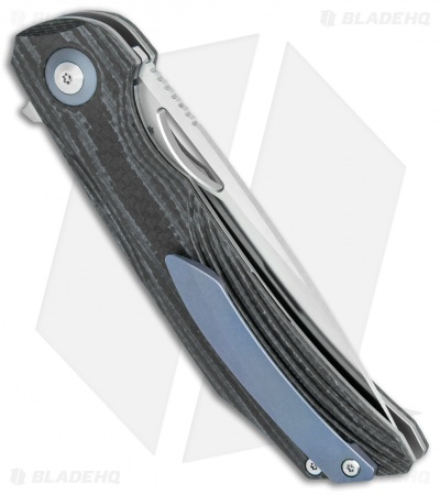 Bestech Knives Falko Liner Lock Knife Black G-10/CF (3.8" Satin 154CM)