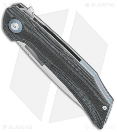 Bestech Knives Falko Liner Lock Knife Black G-10/CF (3.8" Satin 154CM)