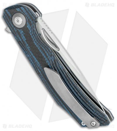 Bestech Knives Falko Liner Lock Knife Blue G-10/CF (3.8" Satin 154CM)
