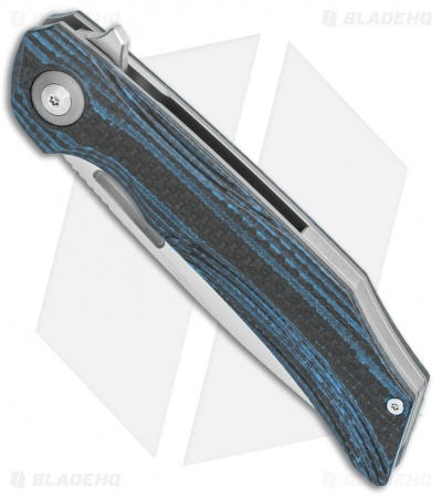 Bestech Knives Falko Liner Lock Knife Blue G-10/CF (3.8" Satin 154CM)