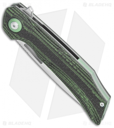 Bestech Knives Falko Liner Lock Knife Green G-10/CF (3.82" Satin 154CM)